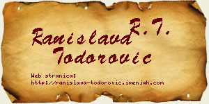 Ranislava Todorović vizit kartica